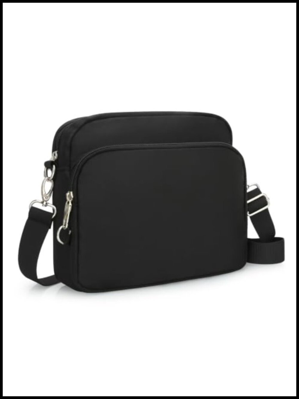 RFID Anti-Theft Zip Crossbody Bag Water-Resistant Nylon Travel Purse
